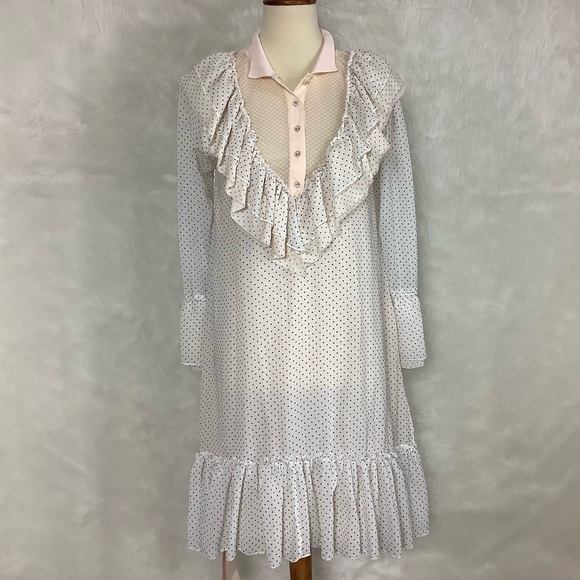 We Are HAH Dresses & Skirts - We Are HAH White Black Polka Dot Ruffle Dress